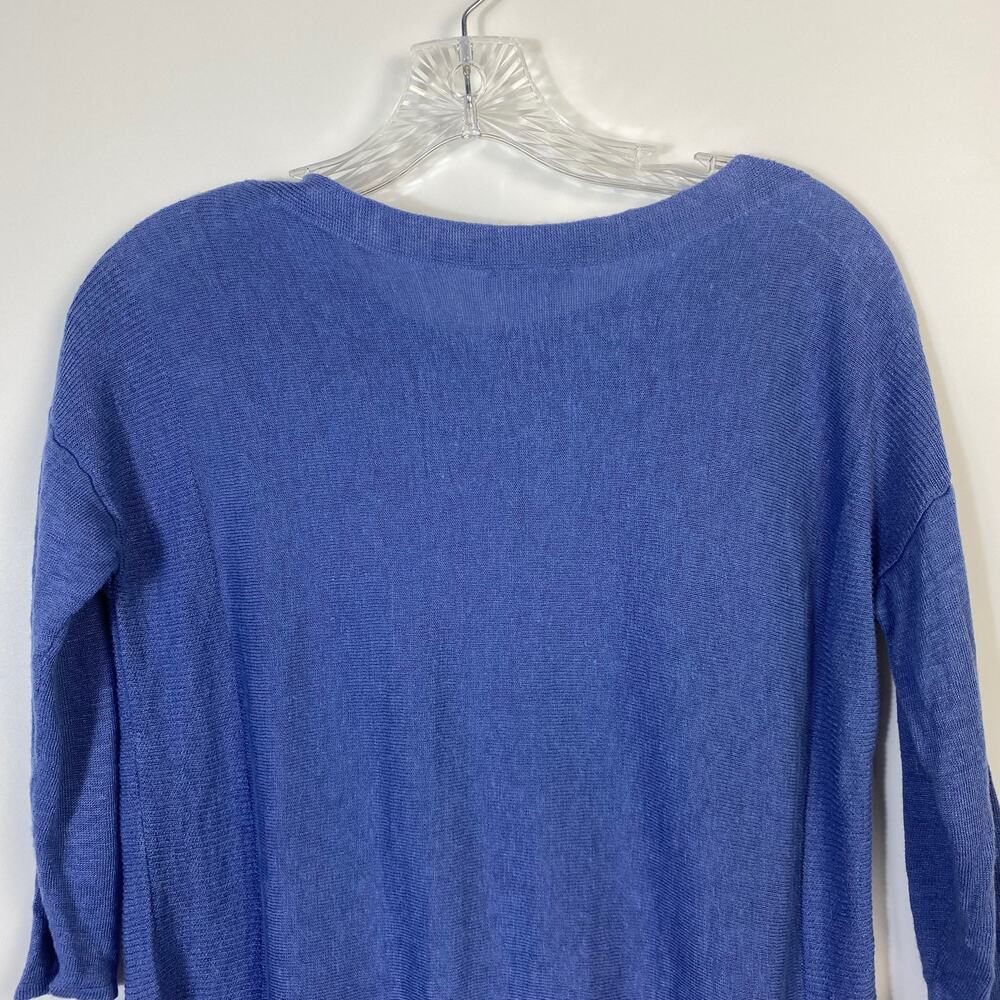 J Jill Womens Linen Blouse Blue Size XSP - Picture 8 of 9
